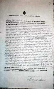 Testimonio ante la CONADEP sobre el 
secuestro/muerte de Fernando