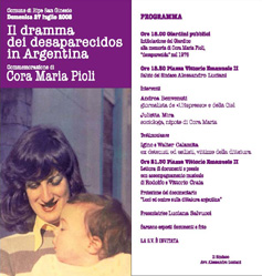 Invitacion Homenaje a Cora Pioli